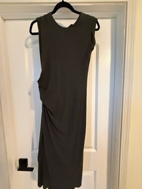 All Saints Olive One-Shoulder Midi Dress